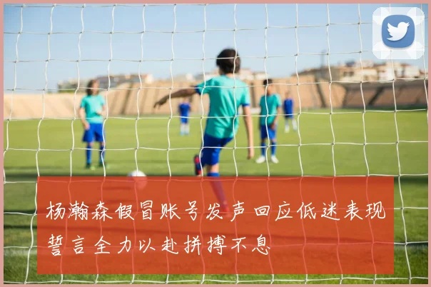 杨瀚森假冒账号发声回应低迷表现誓言全力以赴拼搏不息